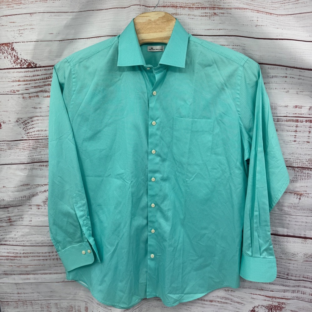 Peter Millar Shirt‎ Mens XL Button Down Circle Geometric Pattern Casual Preppy